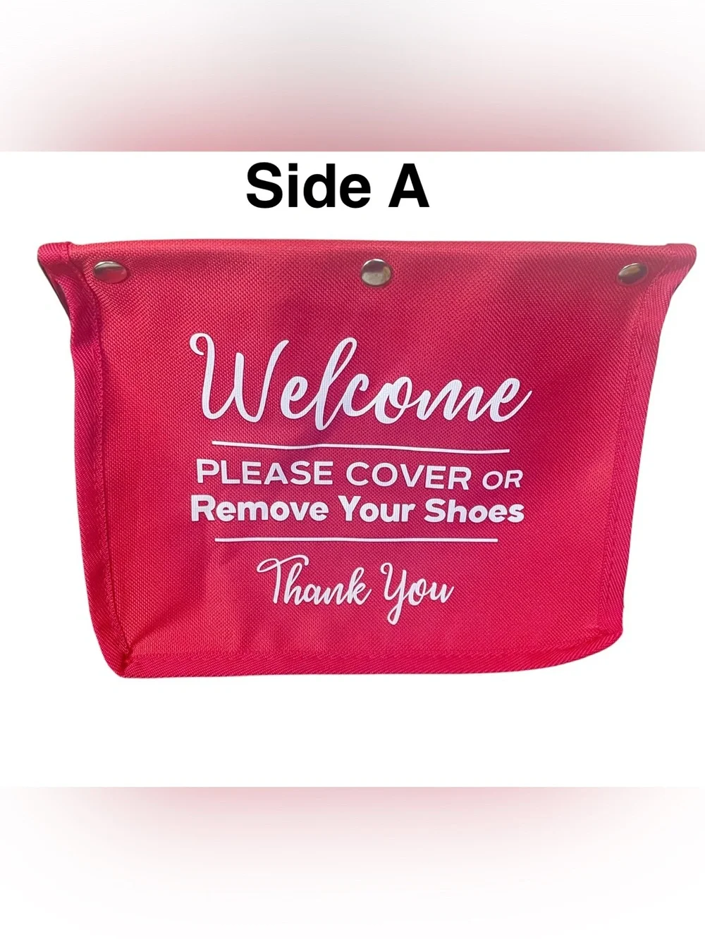 Guest Shoes Bootie Dispenser Basket Foldable Red Fabric Metal NEW NIP